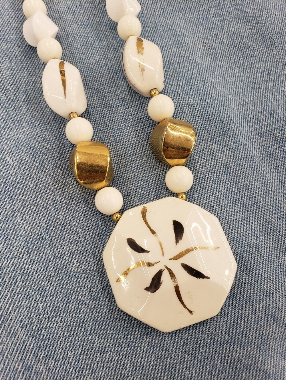 Vintage Japanese Hand Painted Necklace
